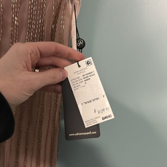 Adrianna Papell Beaded Mesh Blouson Gown NWT - Picture 6 of 11